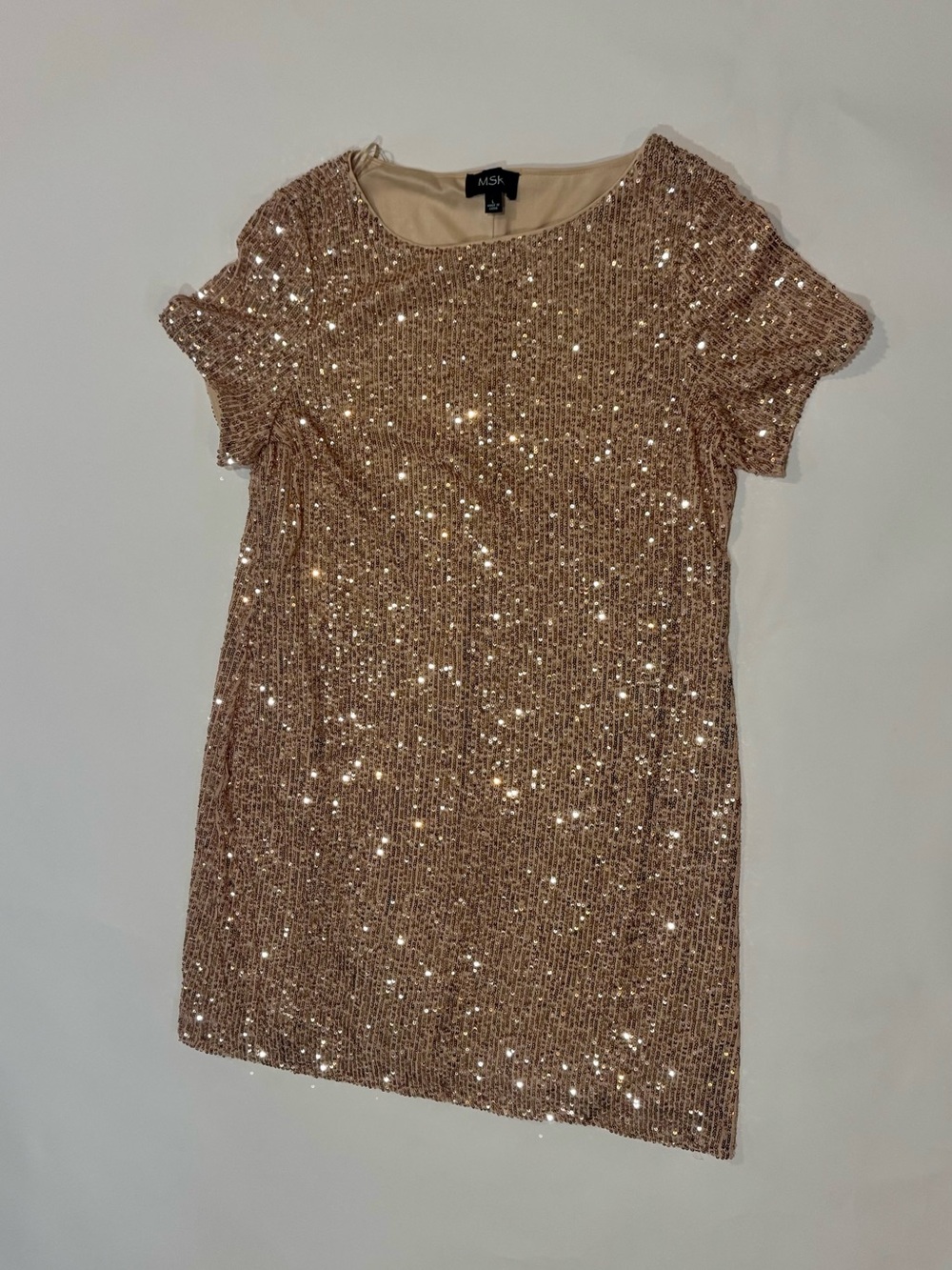 MSK Rose Gold Sequin Cocktail Party Dress Size Large